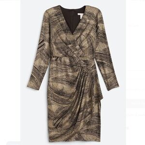 London Times Lolita Wrap Cascade Dress Dress